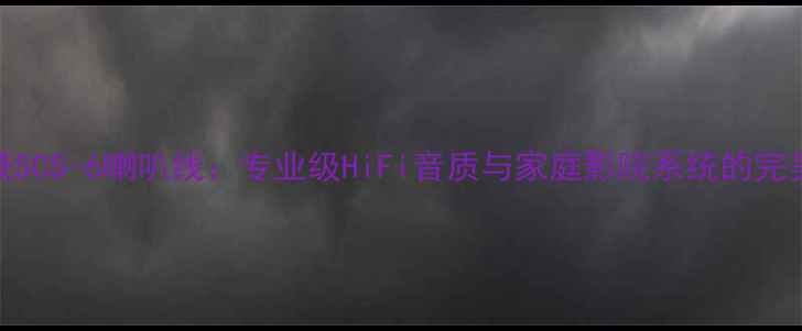 图片 范登豪SCS-6喇叭线：专业级HiFi音质与家庭影院系统的完美拍档