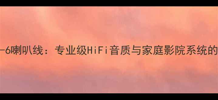 图片 范登豪SCS-6喇叭线：专业级HiFi音质与家庭影院系统的完美拍档2