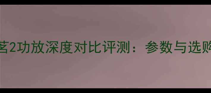 图片 茗1与茗2功放深度对比评测：参数与选购指南2