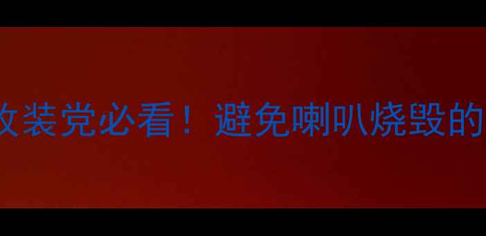 图片 车载音响过热保护器｜改装党必看！避免喇叭烧毁的5大秘诀（附实测攻略）