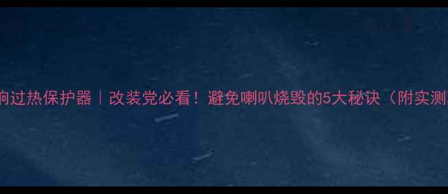 图片 车载音响过热保护器｜改装党必看！避免喇叭烧毁的5大秘诀（附实测攻略）2