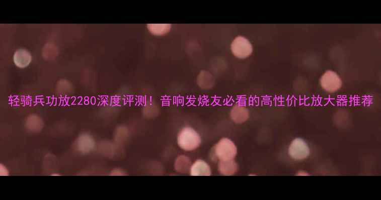 图片 轻骑兵功放2280深度评测！音响发烧友必看的高性价比放大器推荐