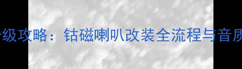 图片 钢磁喇叭升级攻略：钴磁喇叭改装全流程与音质提升实测2
