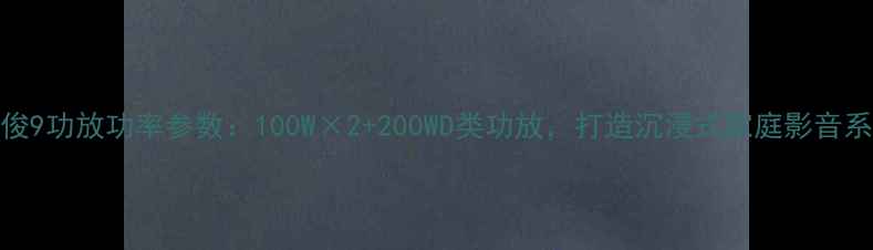 图片 雅俊9功放功率参数：100W×2+200WD类功放，打造沉浸式家庭影音系统