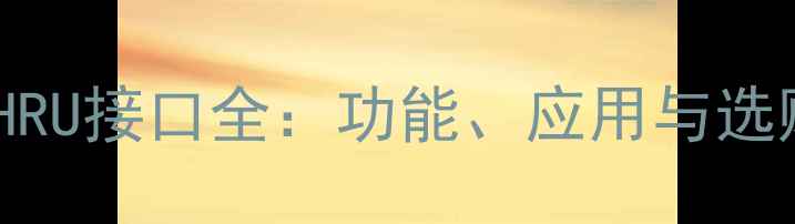 图片 音箱THRU接口全：功能、应用与选购指南