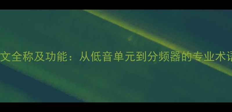 图片 音箱组件英文全称及功能：从低音单元到分频器的专业术语对照指南1