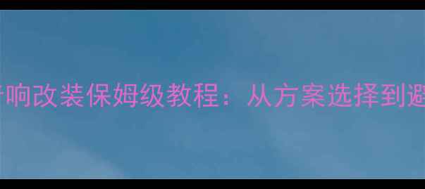 图片 风光370音响改装保姆级教程：从方案选择到避坑指南全