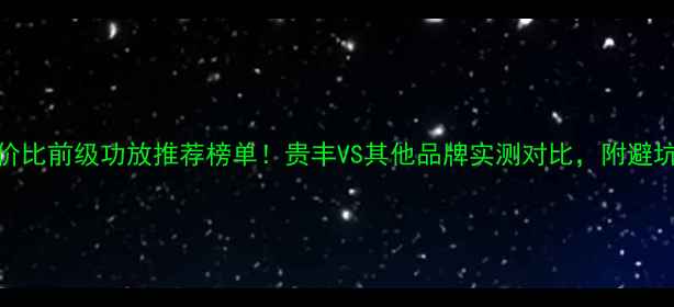 图片 高性价比前级功放推荐榜单！贵丰VS其他品牌实测对比，附避坑指南