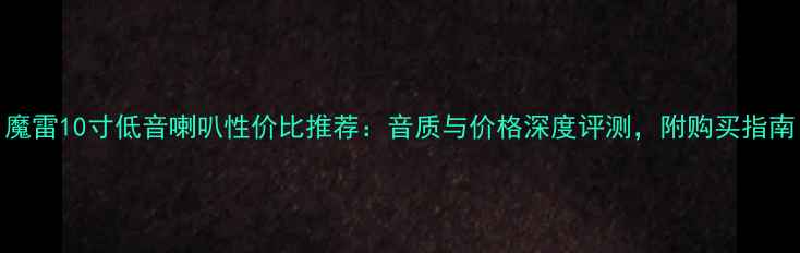 图片 魔雷10寸低音喇叭性价比推荐：音质与价格深度评测，附购买指南