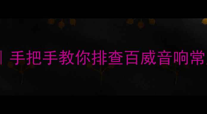 图片 黑寡妇音响维修避坑指南｜手把手教你排查百威音响常见故障（附保姆级教程）1