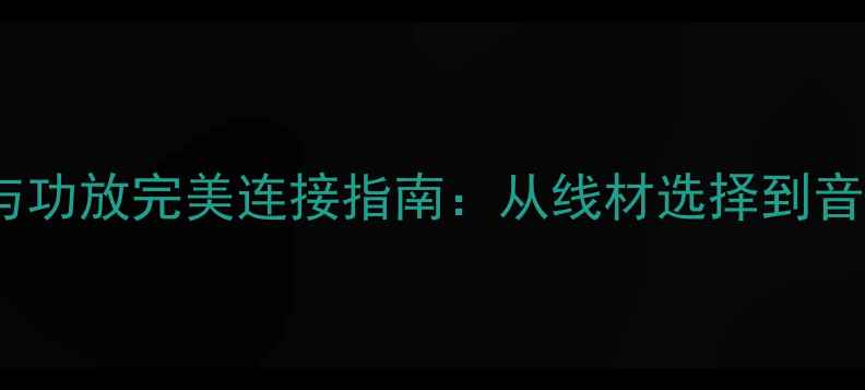 图片 黑胶唱机与功放完美连接指南：从线材选择到音质调校全2