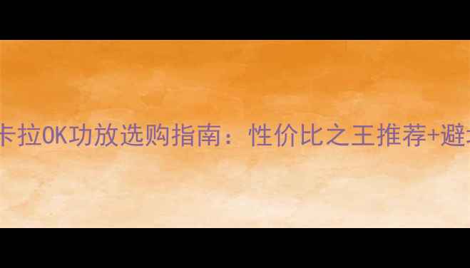 图片 🎤TNG卡拉OK功放选购指南：性价比之王推荐+避坑技巧