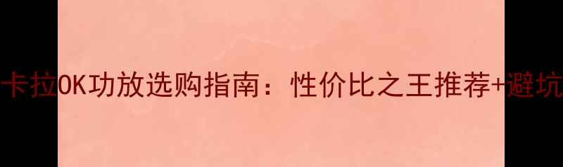 图片 🎤TNG卡拉OK功放选购指南：性价比之王推荐+避坑技巧1