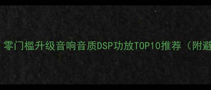 图片 🎧不烧钱！零门槛升级音响音质DSP功放TOP10推荐（附避坑指南）1