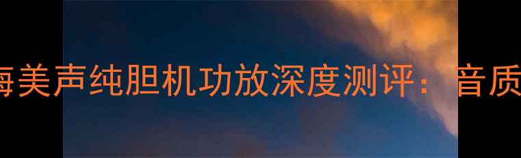 图片 🎵HiFi发烧友必看！珠海美声纯胆机功放深度测评：音质、性价比、使用体验全2