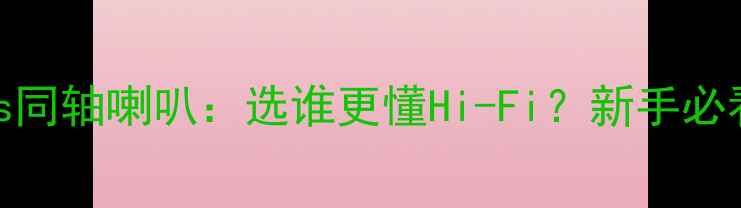 图片 🎵分频喇叭vs同轴喇叭：选谁更懂Hi-Fi？新手必看选购指南🎶
