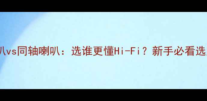 图片 🎵分频喇叭vs同轴喇叭：选谁更懂Hi-Fi？新手必看选购指南🎶2