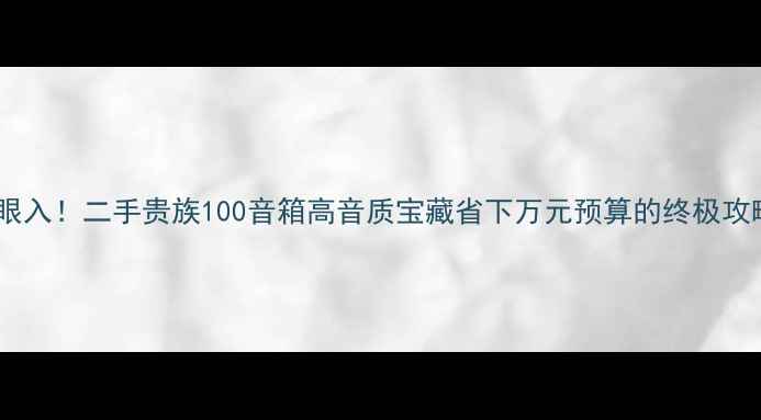 图片 🎵闭眼入！二手贵族100音箱高音质宝藏省下万元预算的终极攻略💰2