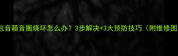 图片 💥卡包音箱音圈烧坏怎么办？3步解决+3大预防技巧（附维修图解）1