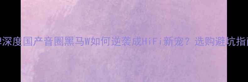 图片 🔥W音响品牌深度国产音圈黑马W如何逆袭成HiFi新宠？选购避坑指南全公开！2