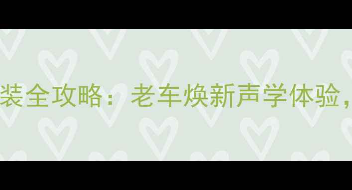 图片 04款捷达音响改装全攻略：老车焕新声学体验，高性价比方案2