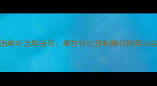 图片 10寸动圈喇叭选购指南：高性价比音响器材推荐与实测体验