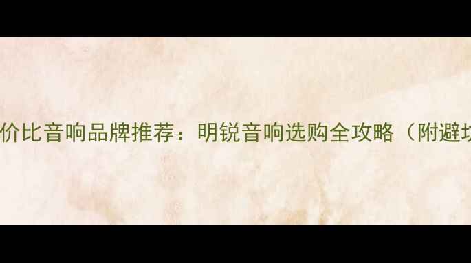 图片 10款高性价比音响品牌推荐：明锐音响选购全攻略（附避坑指南）1