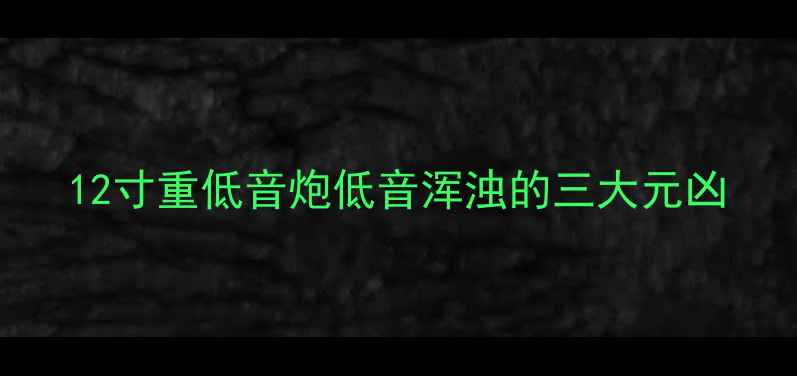 图片 12寸重低音炮低音浑浊的三大元凶