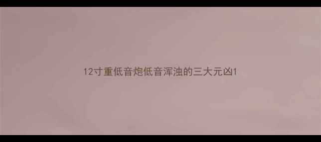 图片 12寸重低音炮低音浑浊的三大元凶1
