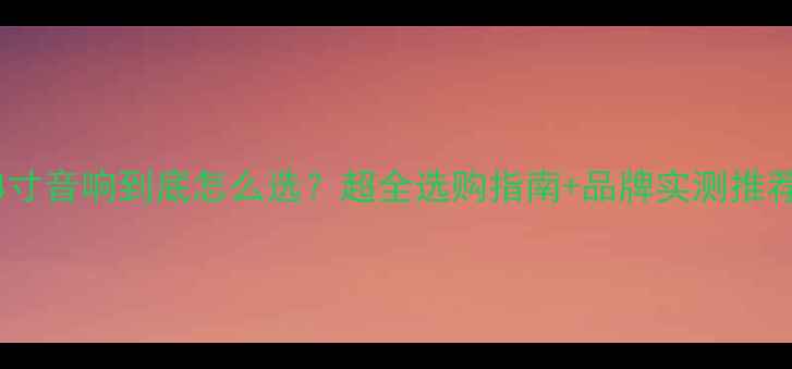 图片 14寸音响到底怎么选？超全选购指南+品牌实测推荐1