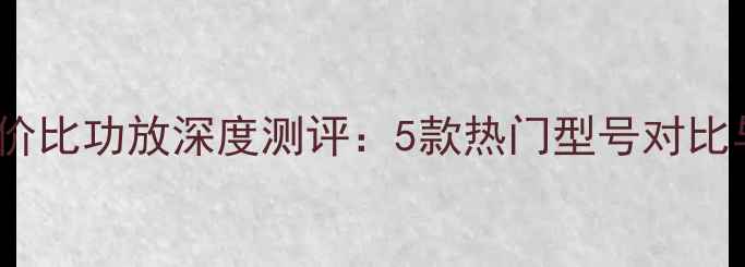 图片 1500元高性价比功放深度测评：5款热门型号对比与选购指南1