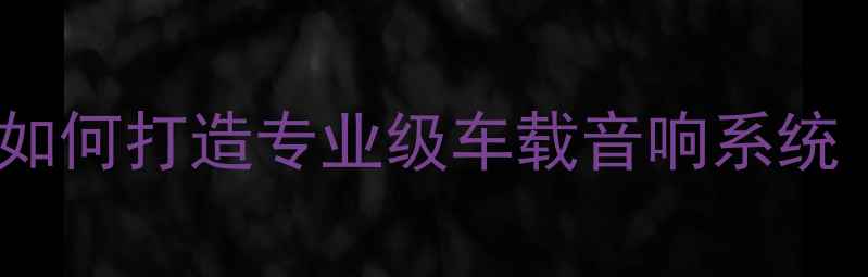 图片 17款捷达音响改装全攻略：如何打造专业级车载音响系统（含器材选择与施工指南）1