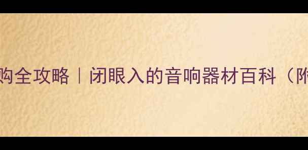 图片 1969功放选购全攻略｜闭眼入的音响器材百科（附避坑指南）