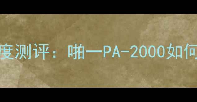 图片 2000元级HiFi功放深度测评：啪一PA-2000如何实现专业级音质体验