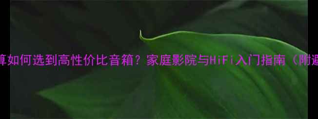 图片 2000元预算如何选到高性价比音箱？家庭影院与HiFi入门指南（附避坑攻略）