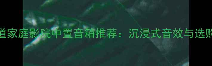 图片 30声道家庭影院中置音箱推荐：沉浸式音效与选购指南