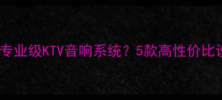 图片 4000元预算如何打造专业级KTV音响系统？5款高性价比设备推荐与选购指南1