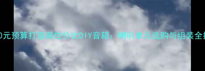 图片 5000元预算打造高性价比DIY音箱：喇叭单元选购与组装全指南