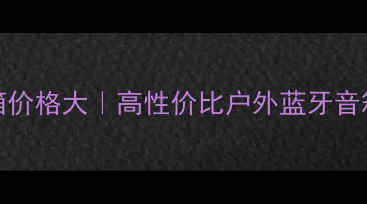 图片 500heco音箱价格大｜高性价比户外蓝牙音箱推荐清单1