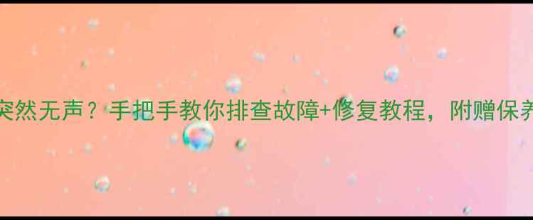 图片 560音响突然无声？手把手教你排查故障+修复教程，附赠保养秘籍！1