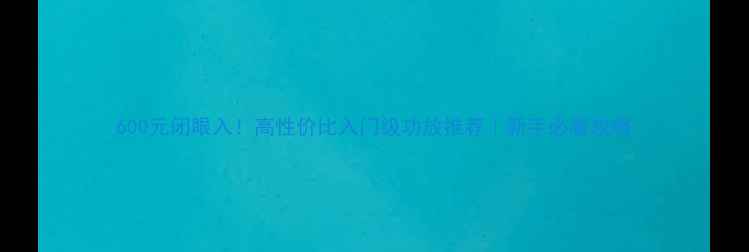 图片 600元闭眼入！高性价比入门级功放推荐｜新手必看攻略