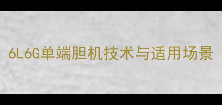 图片 6L6G单端胆机技术与适用场景