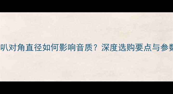 图片 6寸喇叭对角直径如何影响音质？深度选购要点与参数对比