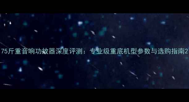 图片 75斤重音响功放器深度评测：专业级重底机型参数与选购指南2