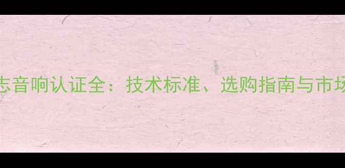 图片 AA标志音响认证全：技术标准、选购指南与市场真相