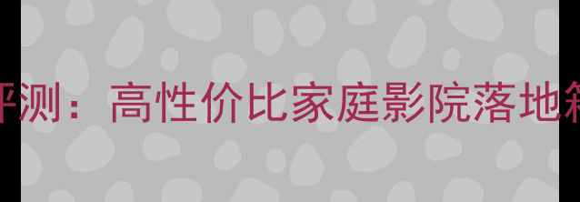 图片 AN1000X音箱深度评测：高性价比家庭影院落地箱音质与选购指南2