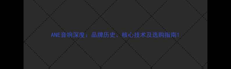 图片 ANE音响深度：品牌历史、核心技术及选购指南1