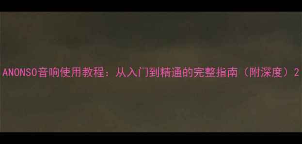 图片 ANONSO音响使用教程：从入门到精通的完整指南（附深度）2
