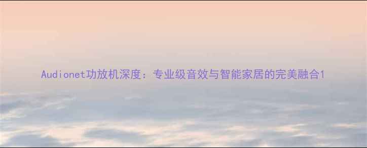 图片 Audionet功放机深度：专业级音效与智能家居的完美融合1