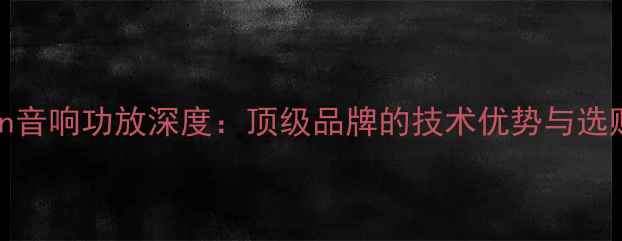 图片 Audsion音响功放深度：顶级品牌的技术优势与选购指南1